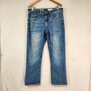 TK Axel Slim Boot Denim Jeans Men's 34x32 Distressed Classic Work Flap Pockets